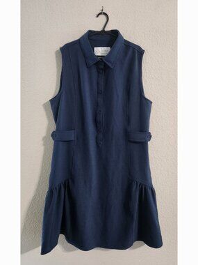 A. Putnam Golf Dress Women’s Large Sleeveless Collared Half-button navy dress